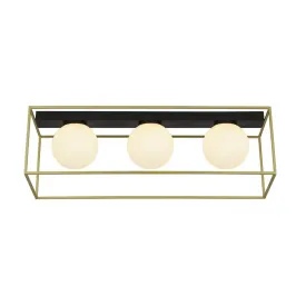 3Lt Flush Gold Box Frame and Opal Glass