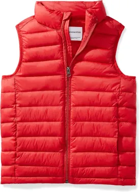 Amazon Essentials Boys and Toddlers' Lightweight Water-Resistant Packable Hooded Puffer Vest