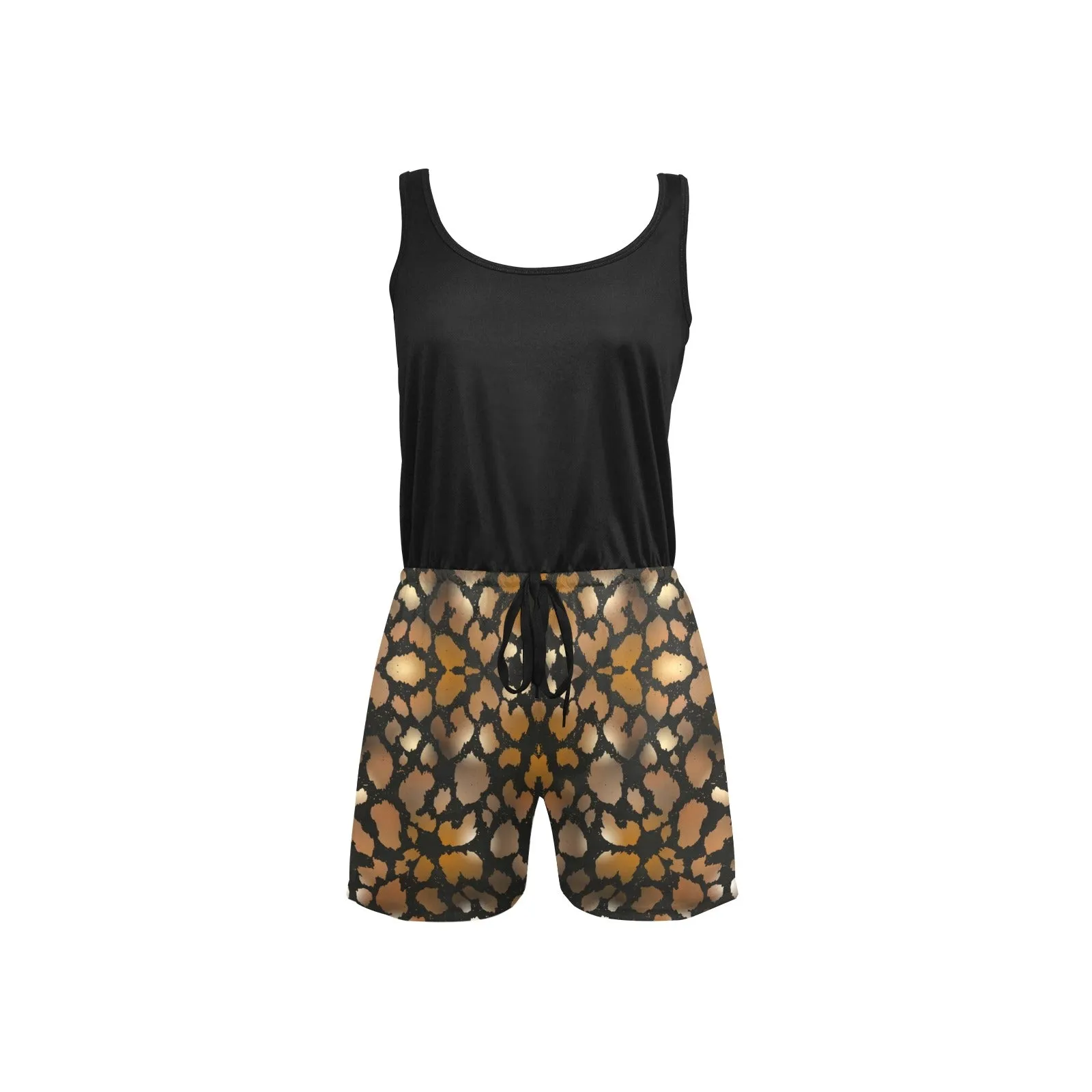 Animal Print Sleeveless Short Jumpsuit up to 2 XL (FWS)