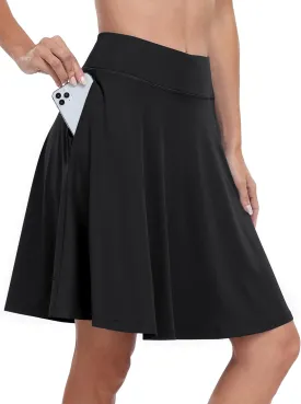 ANRABESS Women Knee Length Tennis Golf Skorts Skirts Summer High Waisted Athletic Skirt Casual Travel Built-in Shorts Clothes