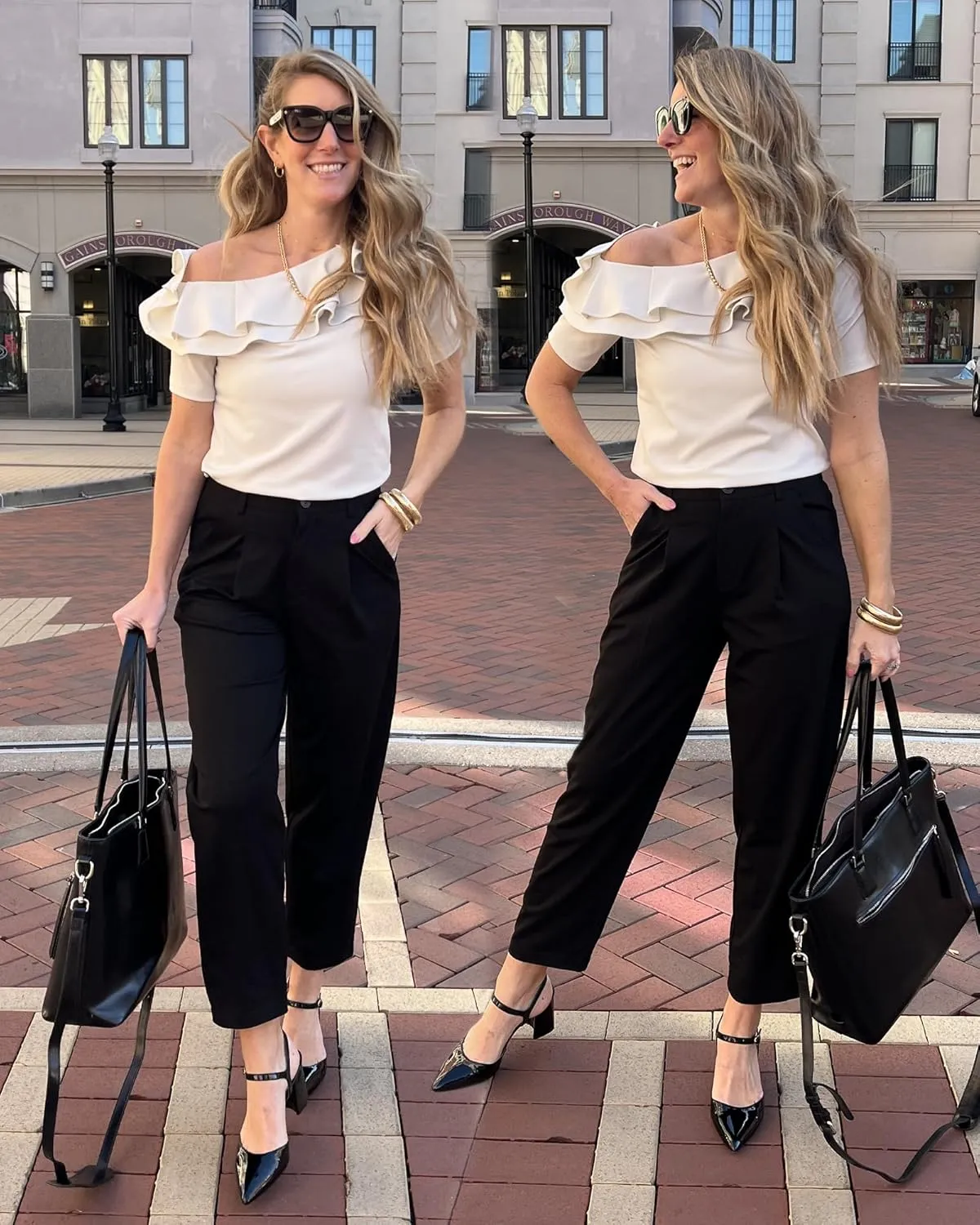 Arach&Cloz 2025 Women's Stretch Wrinkle Free Ankle Business Dress Pants Comfy High Elastic Waisted Work Trousers