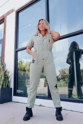 Cosmic Class Utility Jumpsuit - Olive