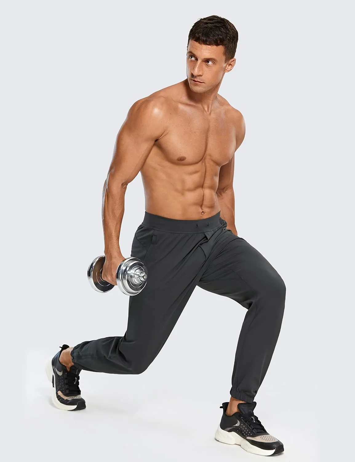 CRZ YOGA Mens 4-Way Stretch Comfy Athletic Pants - 28" Track Hiking Golf Gym Workout Joggers
