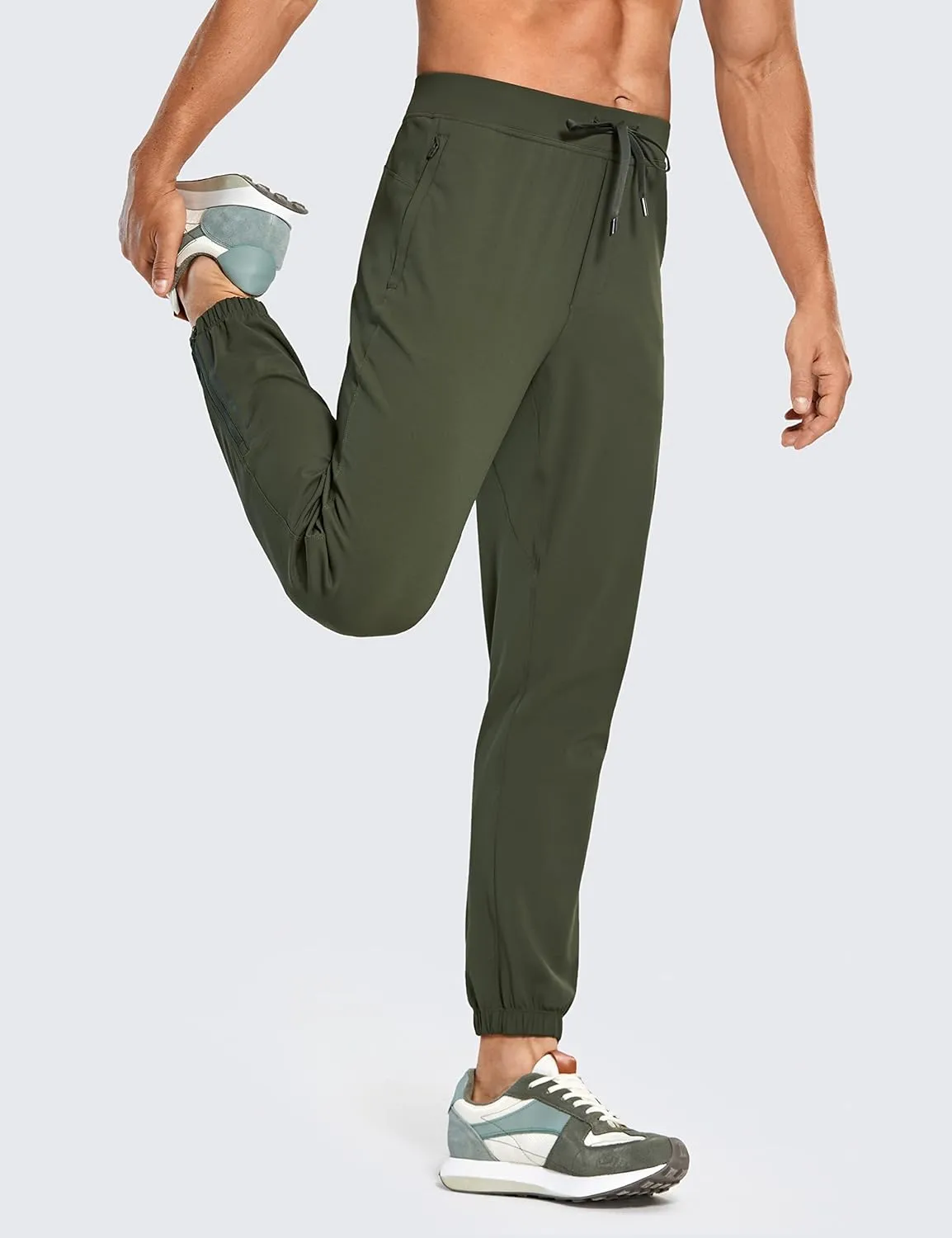CRZ YOGA Mens 4-Way Stretch Comfy Athletic Pants - 28" Track Hiking Golf Gym Workout Joggers