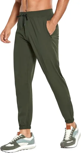 CRZ YOGA Mens 4-Way Stretch Comfy Athletic Pants - 28" Track Hiking Golf Gym Workout Joggers