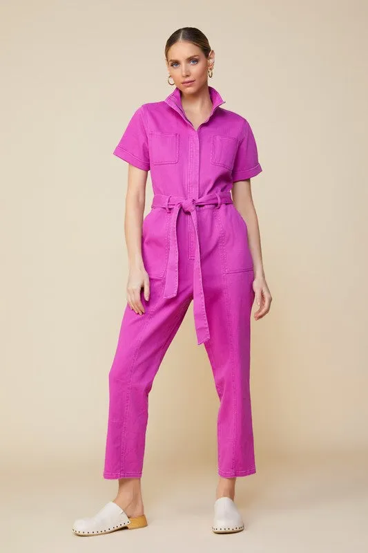 Dark Magenta Utility Jumpsuit