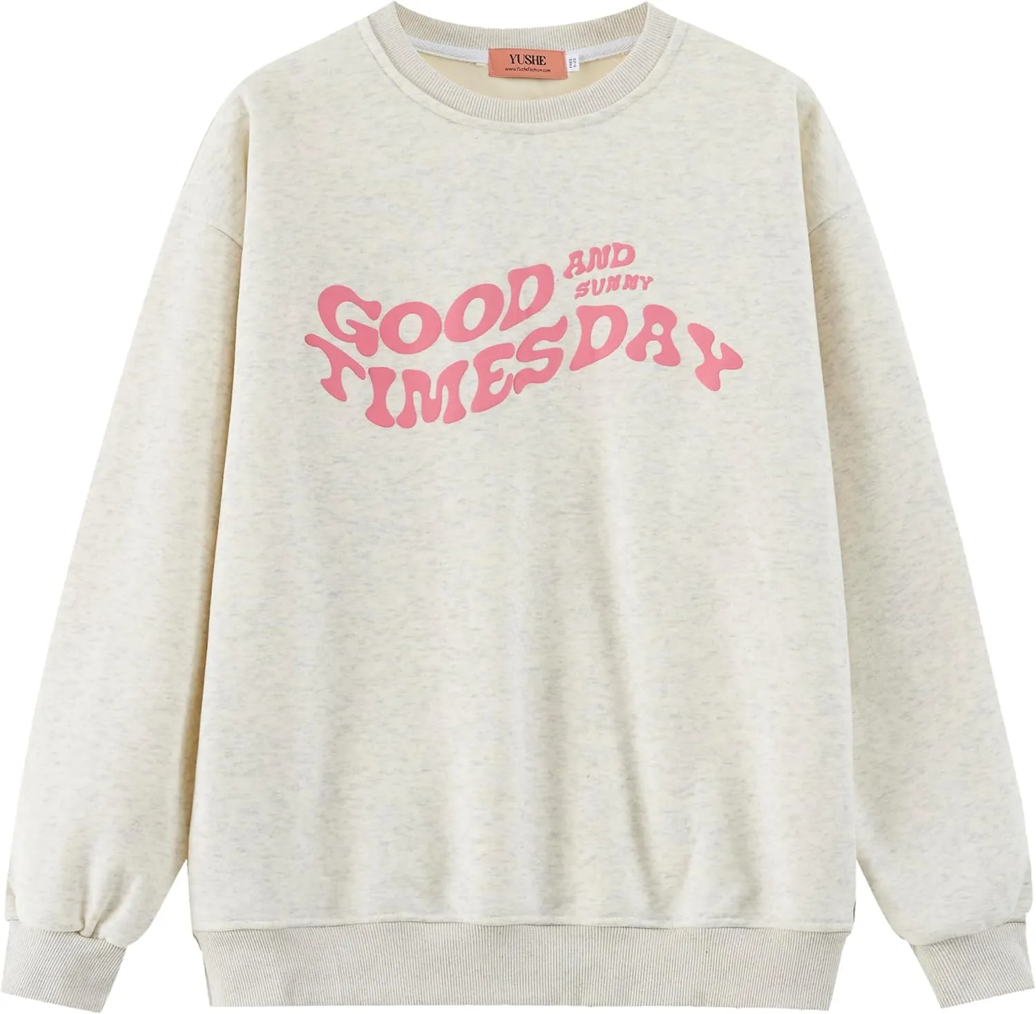 Good and Times Day Set Women Sweatshirt Jogger Pants Sweatsuit Trendy Graphic Print Soft Relaxed Fit Casual Outings