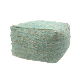 Grace Large Square Casual Hemp and Cotton Pouf