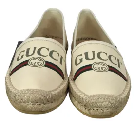 Gucci Women's Espadrilles Shoes Sylvie Web Stripes Print Logo Monogram