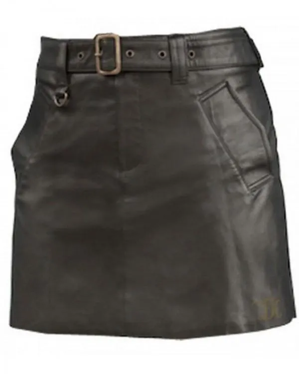 Hipster Leather Mini Skirt