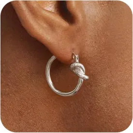 Hoop Earrings for Women 14K Gold Plated/Silver Hoops Simple Gold Knot Huggie Small Hoop Earrings Set Trendy Gold Hoops Everyday Wear Gold Earrings for Women Jewelry