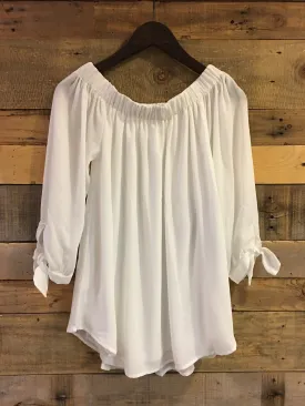 Irene Contemporary Off Shoulder Ivory Top