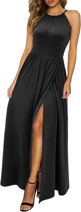 KILIG Women's Summer Maxi Dress 2025 Casual Sleeveless Split Floral Sundress Beach Vacation Flowy Long Dresses