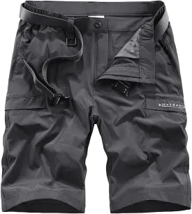 Kolongvangie Men's Outdoor Comfy Lightweight Quick Dry Stretchy Cargo Shorts with Multi Pockets (No Belt)