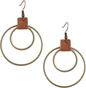 MINACHI Boho Earrings for Women, Boho Chic Vintage Large Double Hoop Circle Dangle Drop Earrings, Bohemian Jewelry Gift