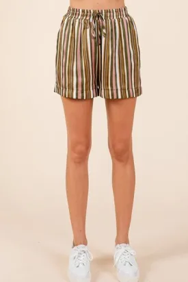 Mittoshop Drawstring Striped Satin Shorts