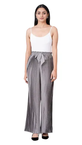 Pleated women's Palazzo trousers  grey