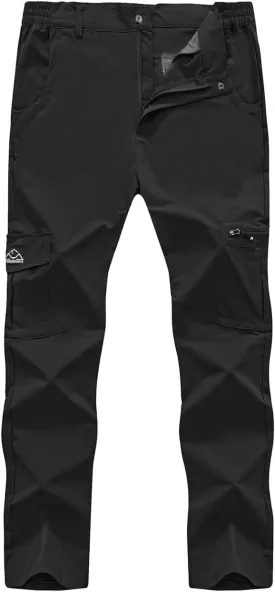 Rdruko Men's Hiking Pants Lightweight Quick Dry Water Resistant Outdoor Travel Work Fishing Pants 6 Pockets