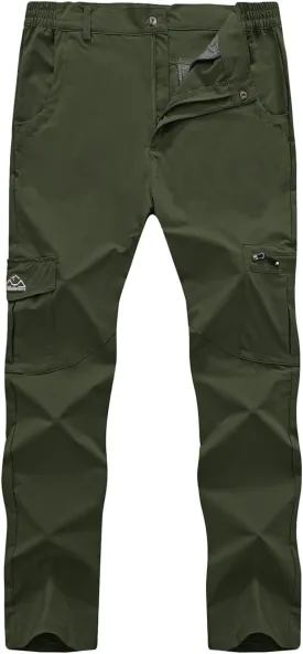 Rdruko Men's Hiking Pants Lightweight Quick Dry Water Resistant Outdoor Travel Work Fishing Pants 6 Pockets