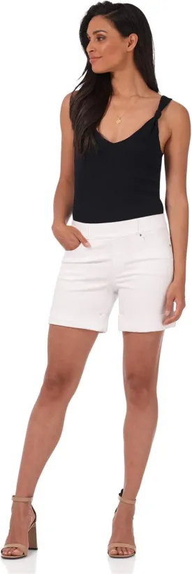Rekucci Secret Figure Denim Women's 6 inch Pull-On Chic Cuffed Jean Short