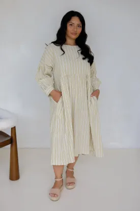 Roma Dress | Citrus/White Stripe