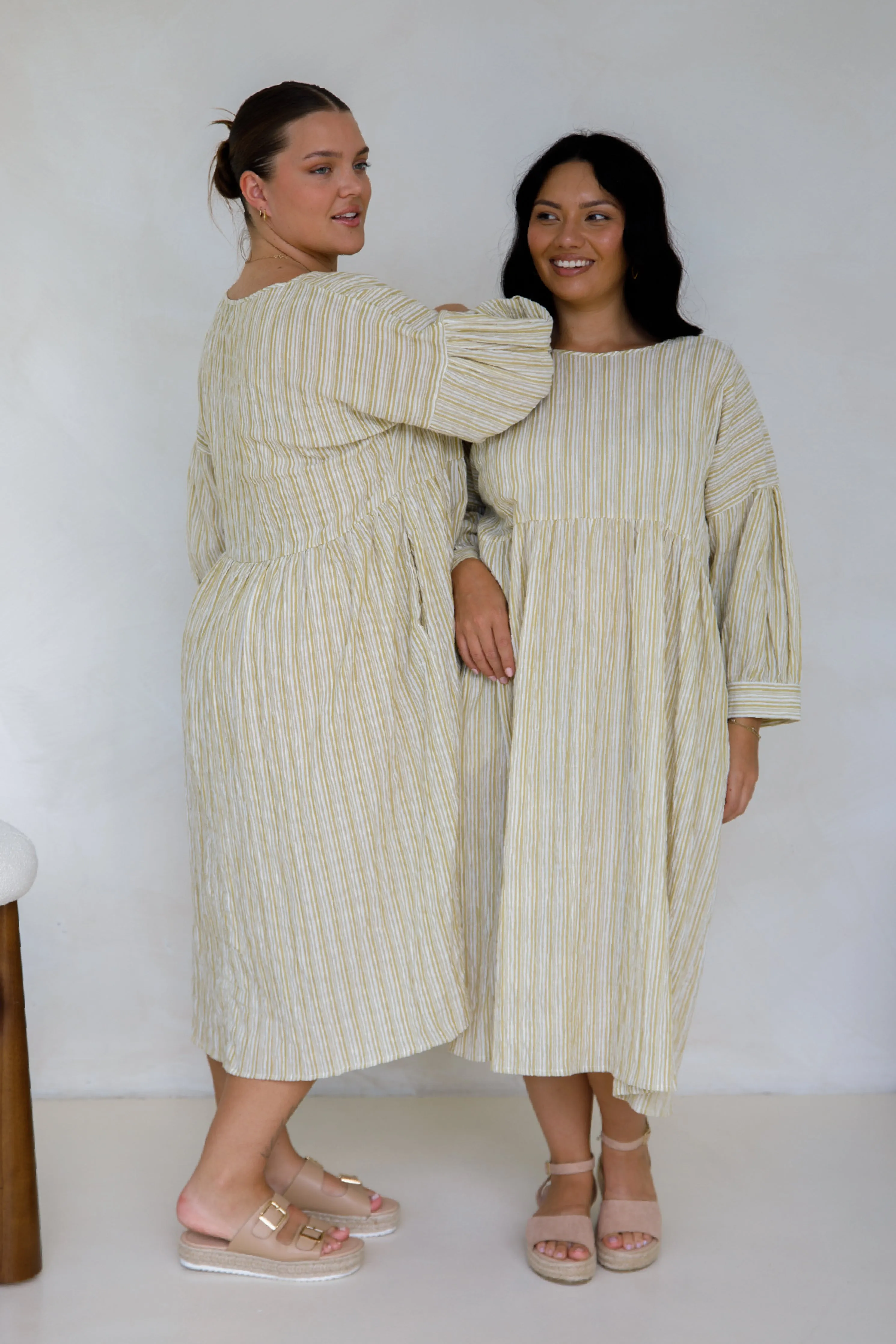 Roma Dress | Citrus/White Stripe