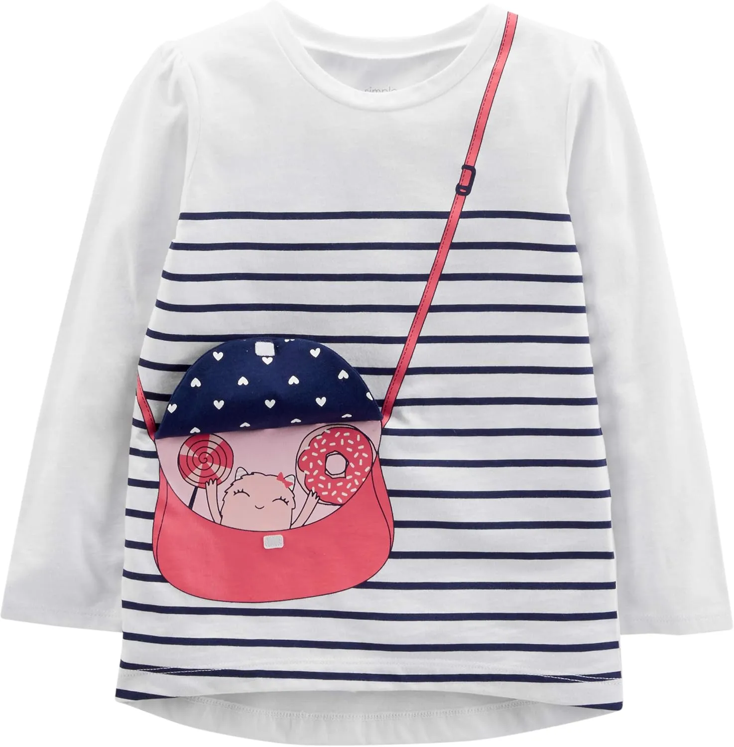 Simple Joys by Carter's Girls' 3-Pack Graphic Long-Sleeve Tees