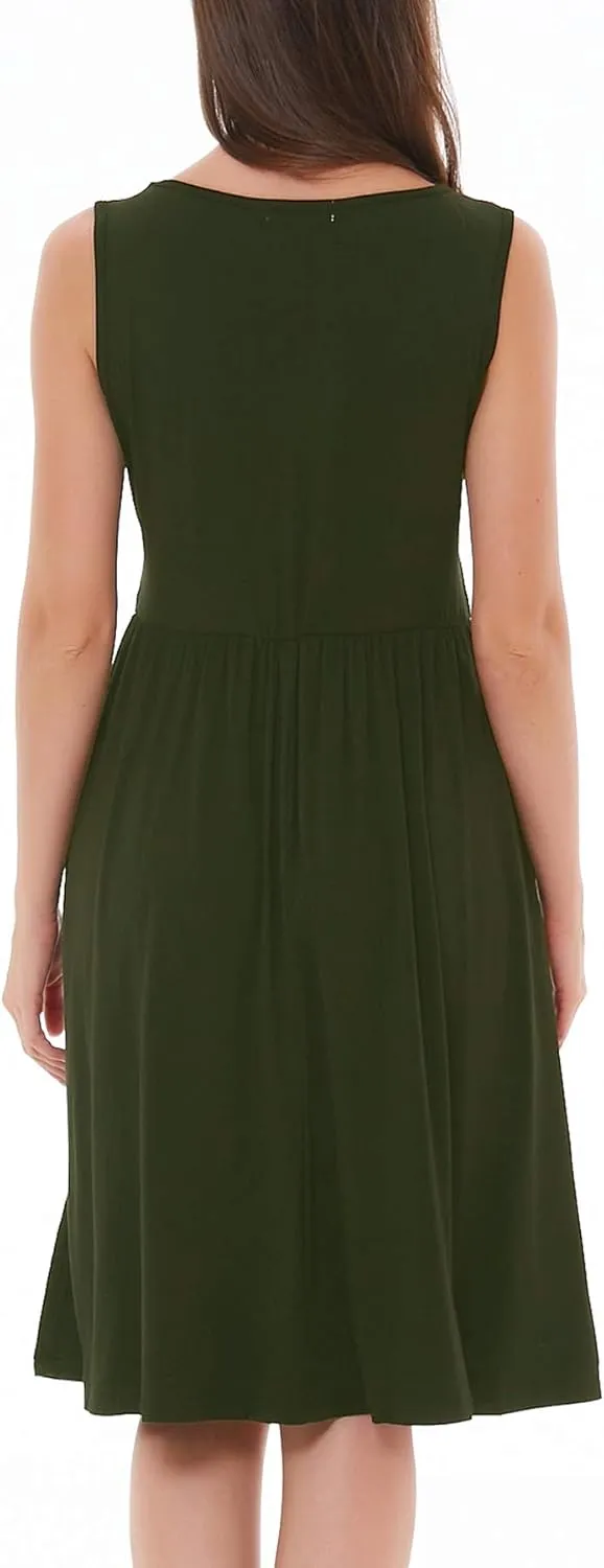 Smallshow Women's Sleeveless Nursing Dresses Patchwork Maternity Breastfeeding Dress