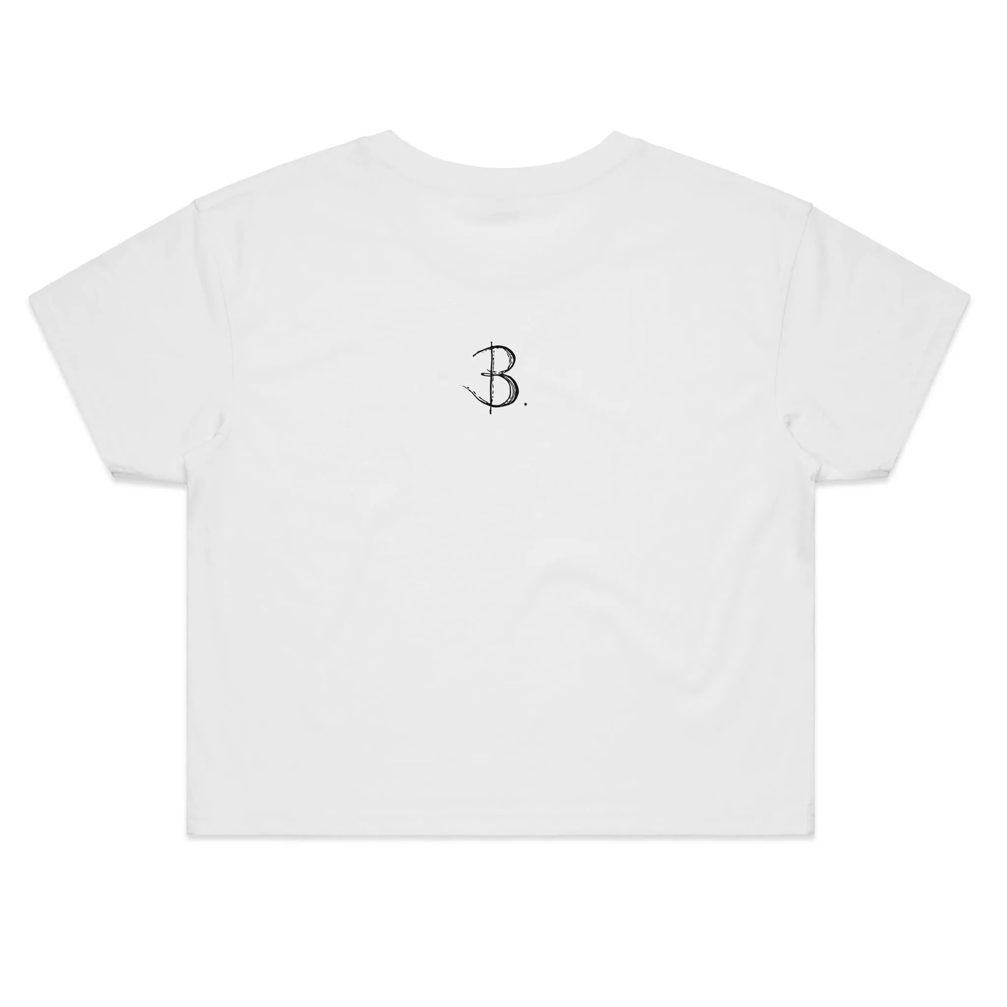 SMILE CROP TOP TEE Womens T-Shirt Premium White Cotton - B. Streetwear