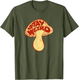 Stay Weird! Cute Funny Mushroom Fun Music Festival Vintage T-Shirt