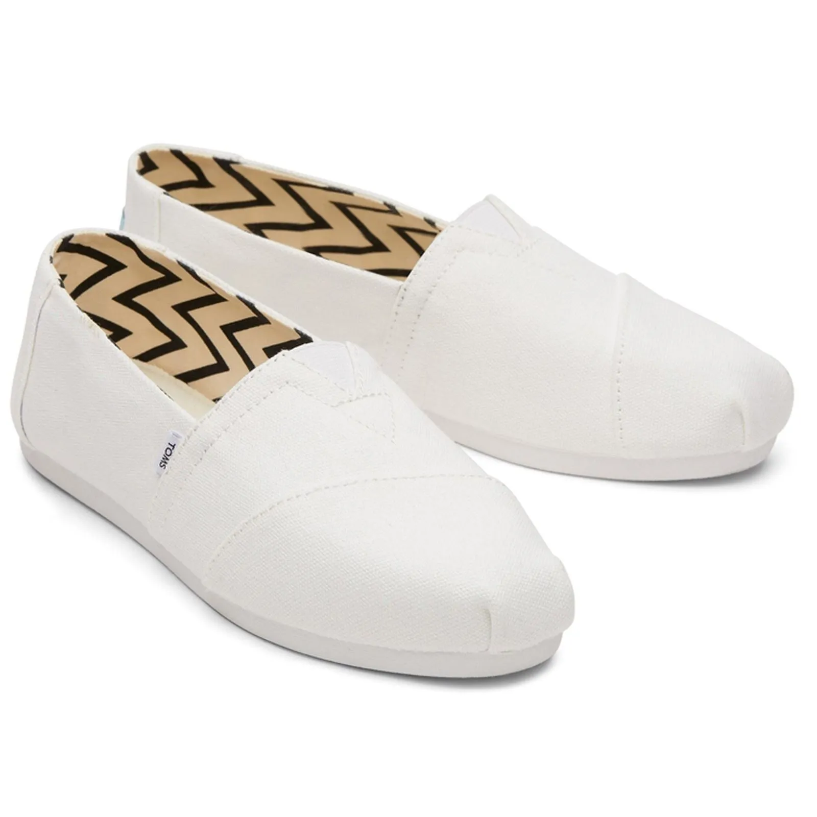 TOMS Alpargata White 100% Cotton Female Slip On Ladies Shoes