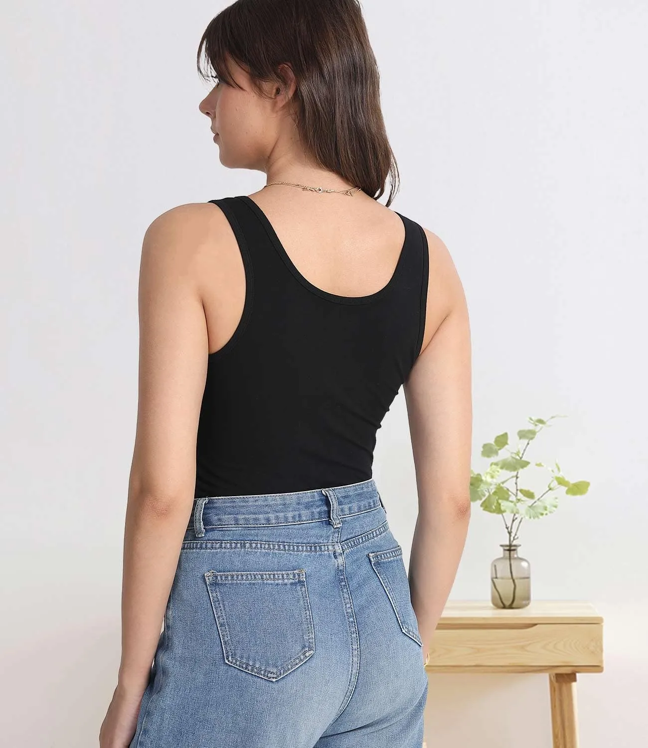 wirarpa Women's Tank Tops Cotton Undershirts Tanks Top Comfy Camis Base Layer 2-Pack