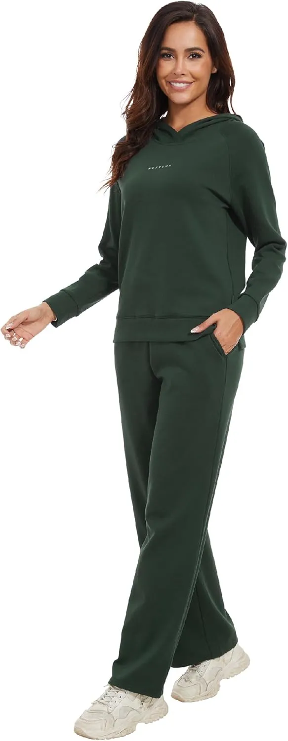 WiWi Women Outfits Sweatsuits Lounge Hoodie Set for Womens Long Sleeve Hoodies and Jogger Pant Tracksuit S-XXL